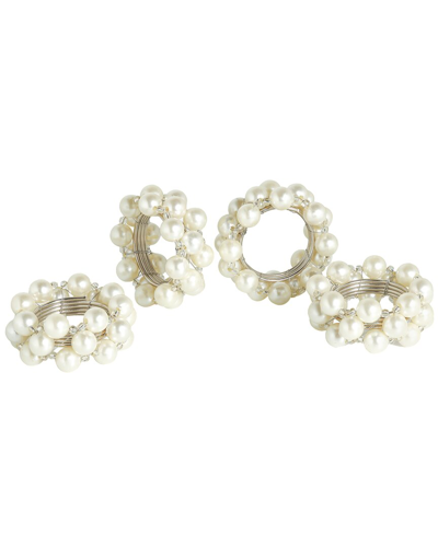 Tiramisu Pearl Elegance Napkin Ring In White