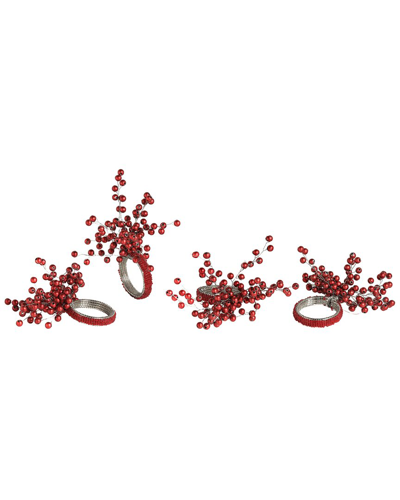 Tiramisu Crimson Cascade Napkin Rings In Red