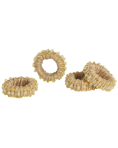 Tiramisu Golden Jute Circlet Napkin Rings In Brown