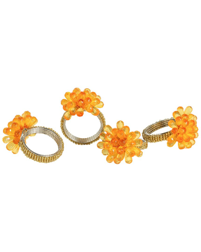 Tiramisu Sunkissed Bloom Napkin Rings In Orange