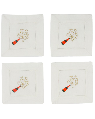 Tiramisu Sip & Sparkle Embroidered Cocktail Napkins In Multi