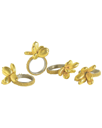 Tiramisu Golden Blossom Floral Napkin Rings