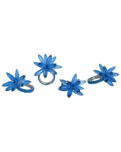 Tiramisu Blue Bloom Napkin Rings
