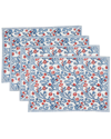 Tiramisu Chic Contrast Block Print Cotton Placemats In Blue