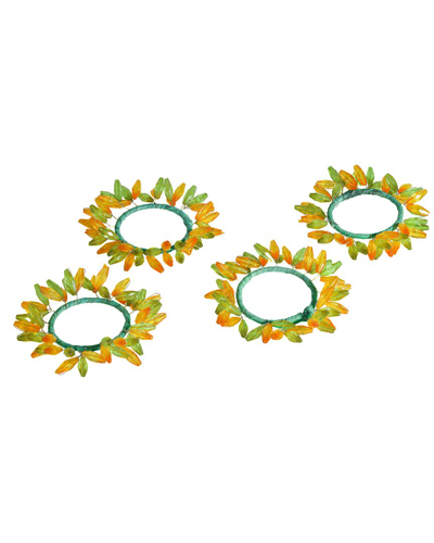 Tiramisu Citrus Elegance Napkin Rings In Green