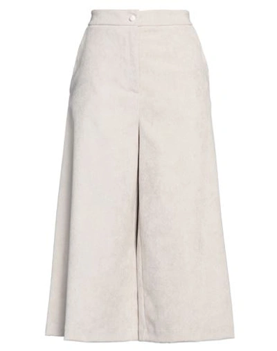 Nora Barth Woman Cropped Pants Light Grey Size 10 Polyester, Viscose