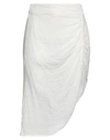 Pieces Woman Mini Skirt White Size Xl Cotton