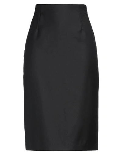 Lardini Woman Midi Skirt Black Size 12 Wool