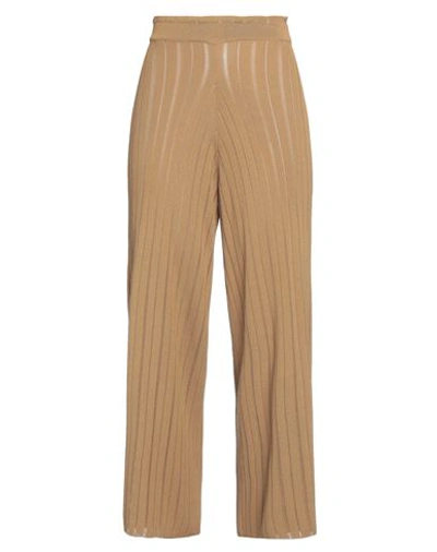 Scaglione Woman Pants Camel Size Xs Viscose, Cotton In Beige