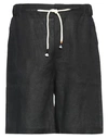 THE SILTED COMPANY THE SILTED COMPANY MAN SHORTS & BERMUDA SHORTS BLACK SIZE XL LINEN