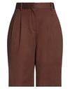 Circolo 1901 Woman Shorts & Bermuda Shorts Brown Size 6 Cotton, Elastane