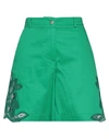 Tricot Chic Woman Shorts & Bermuda Shorts Green Size 4 Cotton, Elastane