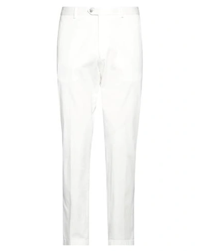 Oscar Jacobson Man Pants White Size 40 Cotton, Elastane