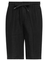 RICHMOND X RICHMOND X MAN SHORTS & BERMUDA SHORTS BLACK SIZE 40 LINEN