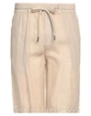 Richmond X Man Shorts & Bermuda Shorts Beige Size 40 Linen