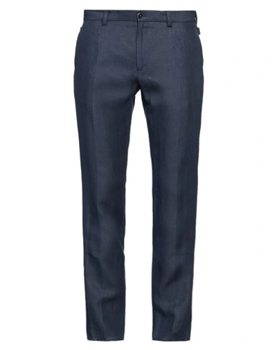 Dolce & Gabbana Man Denim Pants Blue Size 36 Cotton, Calfskin In Navy Blue