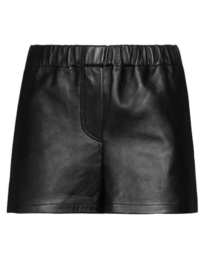 Gaiavittoria Woman Shorts & Bermuda Shorts Black Size S Lambskin