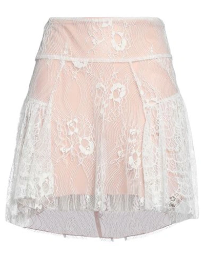 Dsquared2 Woman Mini Skirt Blush Size 2 Polyester, Polyamide, Cotton, Nylon In White