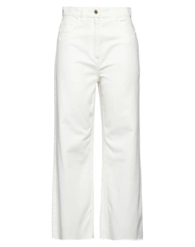 Elisabetta Franchi Woman Jeans Ivory Size 27 Cotton, Elastane In White