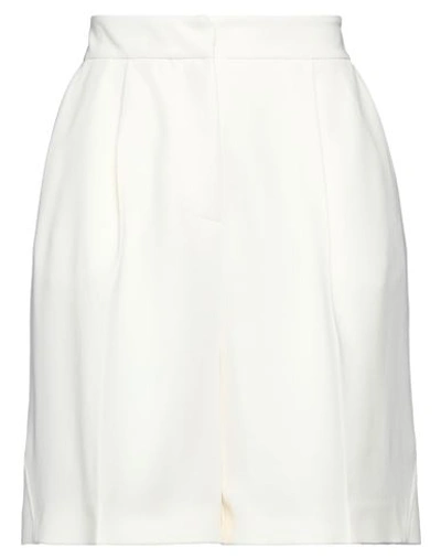 Simona Corsellini Woman Shorts & Bermuda Shorts Ivory Size 6 Polyester, Elastane In White
