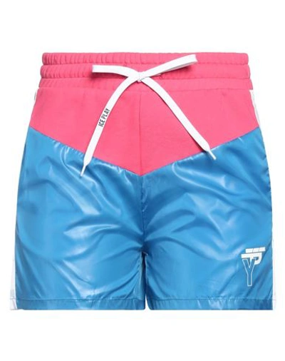 Ice Play Woman Shorts & Bermuda Shorts Azure Size Xs Cotton, Polyamide In Blue