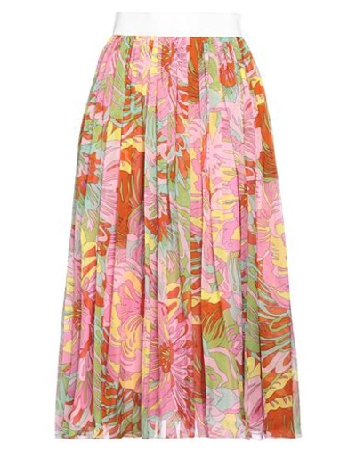 Dolce & Gabbana Woman Midi Skirt Pink Size 4 Silk, Polyester, Polyamide, Elastane