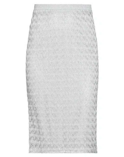 Missoni Woman Midi Skirt Light Grey Size 10 Viscose, Cupro, Polyester