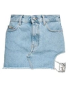 Gcds Woman Denim Skirt Blue Size 28 Cotton In Blue