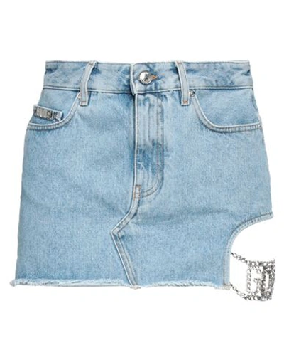 GCDS GCDS WOMAN DENIM SKIRT BLUE SIZE 25 COTTON