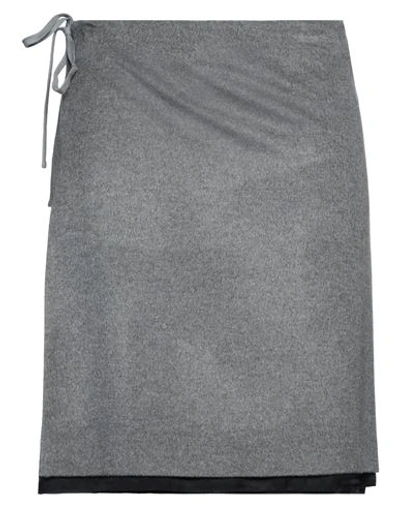 Miu Miu Woman Mini Skirt Lead Size 6 Virgin Wool, Cashmere In Grey