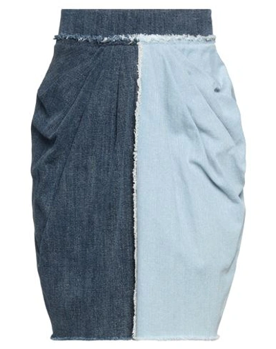 Dolce & Gabbana Woman Denim Skirt Blue Size 4 Cotton, Elastane In White