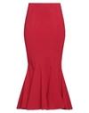 Attico Flared Hem Midi Skirt In Red