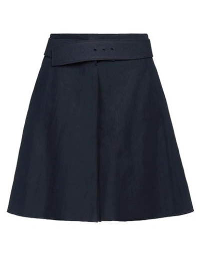 Giorgio Armani Woman Mini Skirt Midnight Blue Size 8 Linen