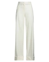 Pinko Woman Pants Cream Size 2 Polyester, Wool, Elastane In White