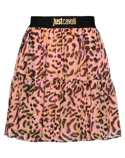 Just Cavalli Woman Mini Skirt Pink Size 8 Polyester
