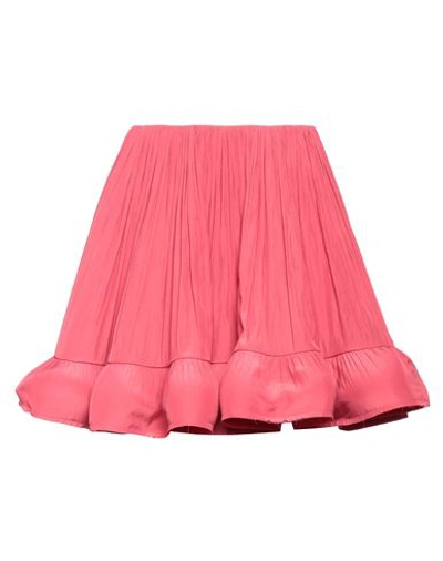 LANVIN LANVIN WOMAN MINI SKIRT CORAL SIZE 8 POLYESTER