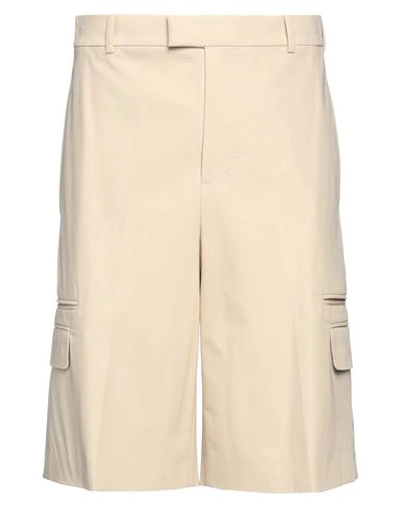Alexander Mcqueen Man Shorts & Bermuda Shorts Beige Size 34 Cotton