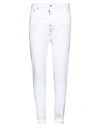 Dsquared2 Man Jeans White Size 26 Cotton, Elastane, Calfskin