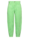 Just Cavalli Woman Denim Pants Light Green Size 26 Cotton In Green