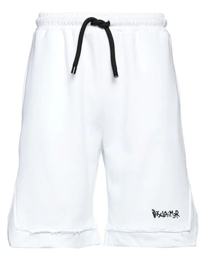 Disclaimer Man Shorts & Bermuda Shorts White Size Xl Cotton