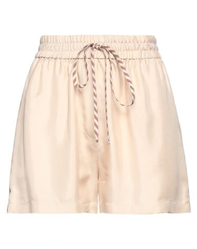 Alysi Woman Shorts & Bermuda Shorts Beige Size 4 Silk