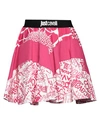 Just Cavalli Woman Mini Skirt Magenta Size 4 Cotton In Magenta