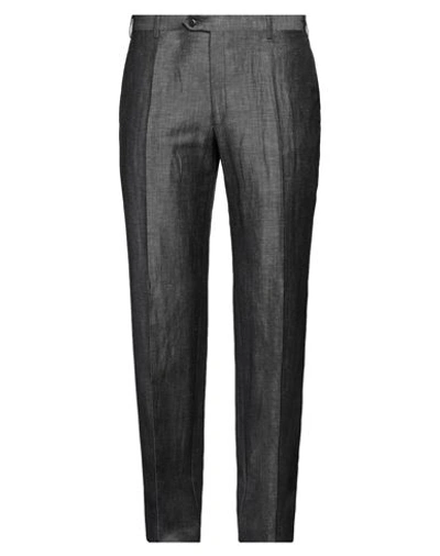 Brioni Man Pants Steel Grey Size 40 Virgin Wool, Linen