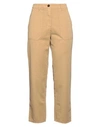 SLOWEAR INCOTEX WOMAN PANTS CAMEL SIZE 4 COTTON, LINEN