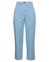 Slowear Incotex Woman Pants Light Blue Size 4 Cotton, Linen
