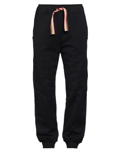 Lanvin Man Pants Black Size L Cotton, Elastane