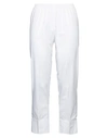 CORINNA CAON CORINNA CAON WOMAN PANTS WHITE SIZE M COTTON, ELASTIC FIBRES