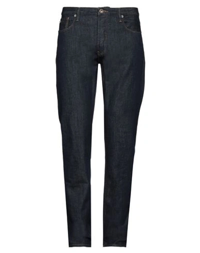 Emporio Armani Man Jeans Blue Size 30w-34l Cotton, Elastane
