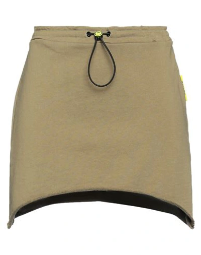 Barrow Woman Mini Skirt Military Green Size M Cotton