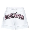 Disclaimer Woman Shorts & Bermuda Shorts White Size S Cotton